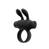 Ерекційне віброкільце S Pleasures Premium Rabbit Ring, чорне, зі знімною віброкулею та вушками