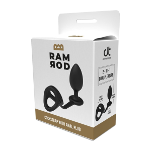 Пробка анальна з ерекційним кільцем Dream Toys Ramrod чорні