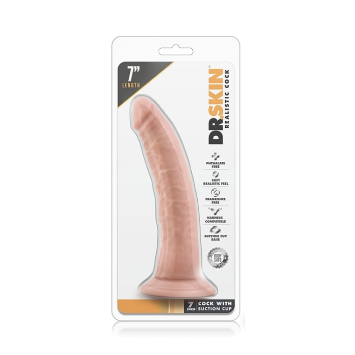 Фалоімітатор реалістичний з деталізованими вінками Blush Dr.Skin на присосці, тілесний