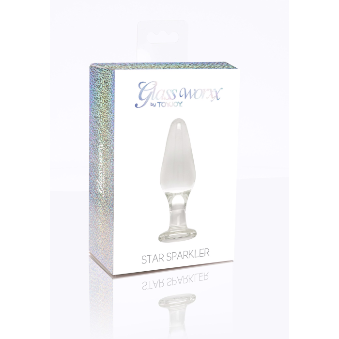 Пробка анальна зі скла ToyJoy Glass Worxx Star Sparkler прозора