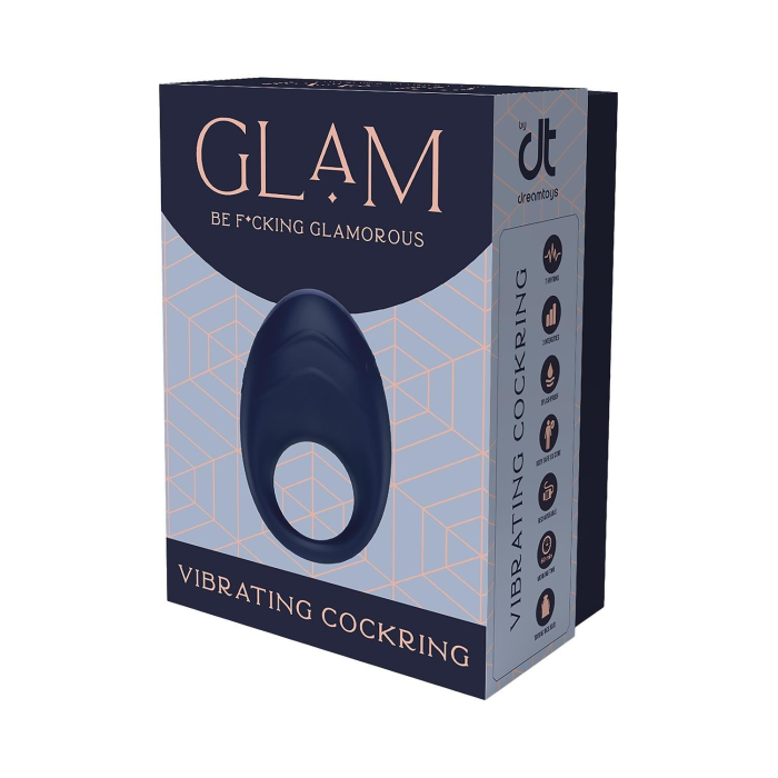 Гламурне вібраційне кільце для пеніса Dream Toys Glam синє
