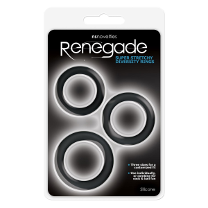 Набір ерекційних кілець для пеніса NS Novelties Renegade чорний