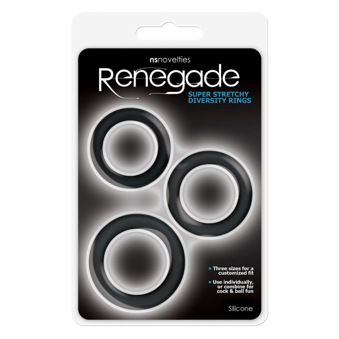 Набір ерекційних кілець для пеніса NS Novelties Renegade чорний