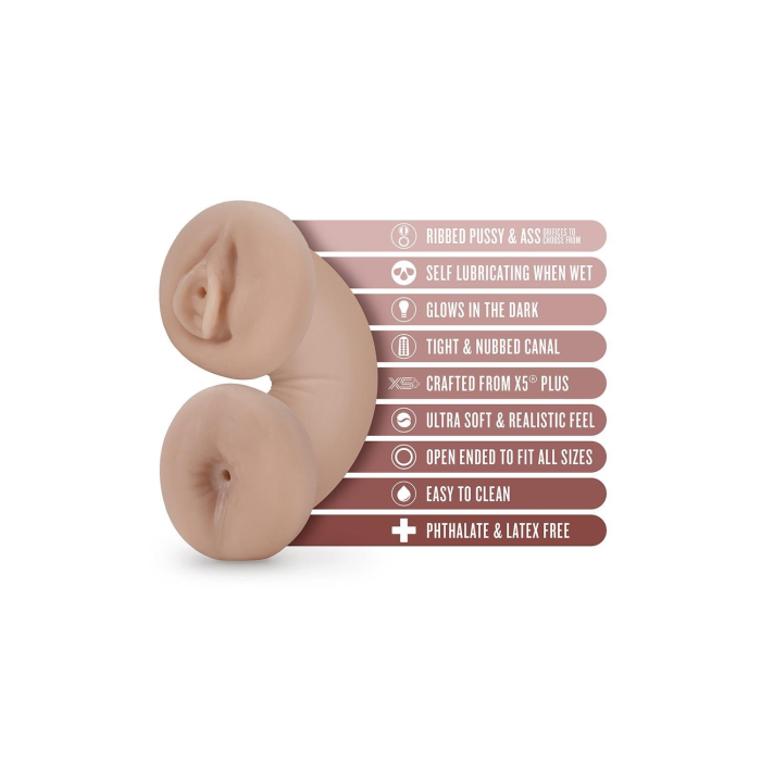 Мастурбатор вагіна та анус Blush Enlust Tasha ілюмістентні, бежевий