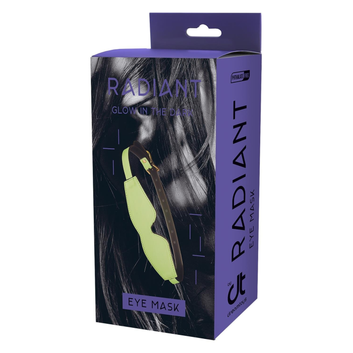 Маска люмінесцентна із заплющеними очима зелена Dreamtoys Radiant Glow In The Dark із золотистою фурнітурою