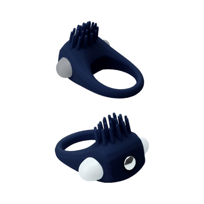 Ерекційне кільце Dream Toys Rings of Love з вусиками, синього кольору
