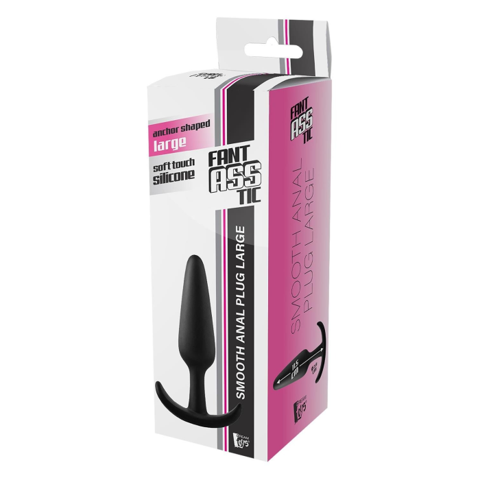 Анальний плаг чорний Dreamtoys FantASStic Smooth зі стопером у формі якоря, Large
