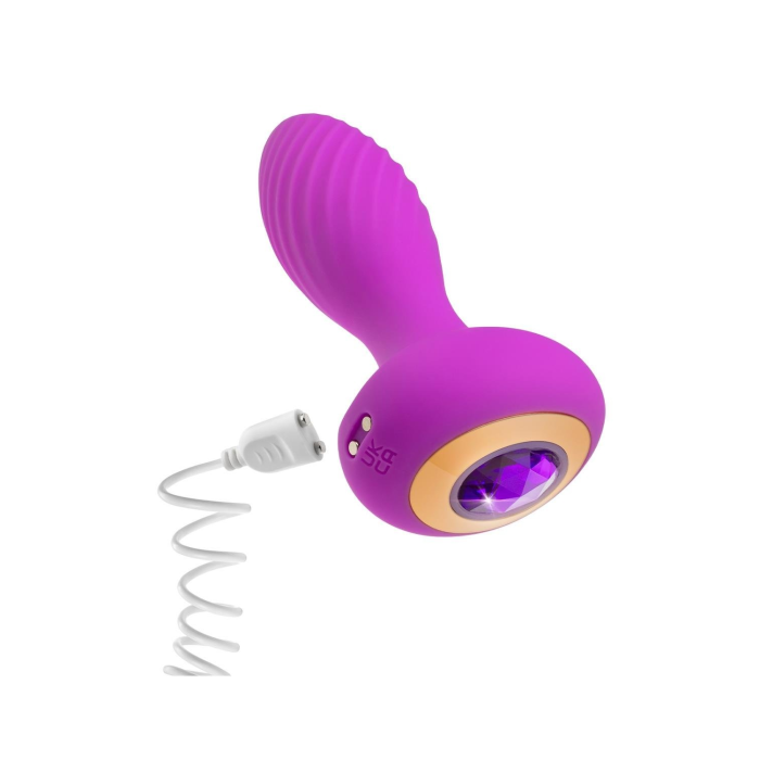 Анальний вібратор зі стразом Blush Oh My Gem Charm Amethyst колір фуксія