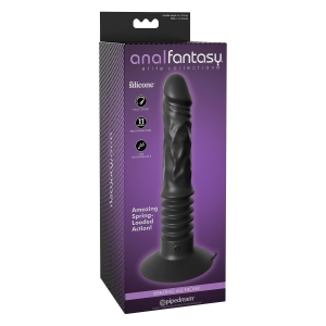 Вібратор анальний реалістичний із фрикціями Pipedream Anal Fantasy на присосці, чорний