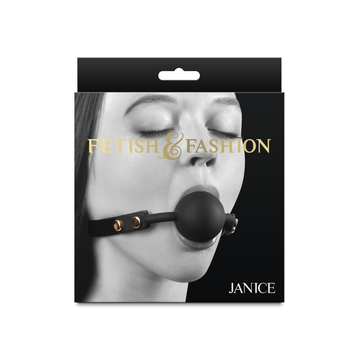 Кляп з кулькою NS Novelties FETISH & FASHION Janice на регульованому ремінці, чорний