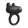 Ерекційне віброкільце Dreamtoys Ramrod Rabbit з вушками для клітора, чорне