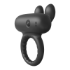 Ерекційне віброкільце Dreamtoys Ramrod Rabbit з вушками для клітора, чорне