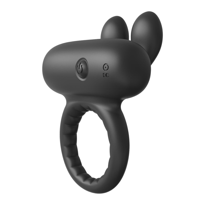Ерекційне віброкільце Dreamtoys Ramrod Rabbit з вушками для клітора, чорне