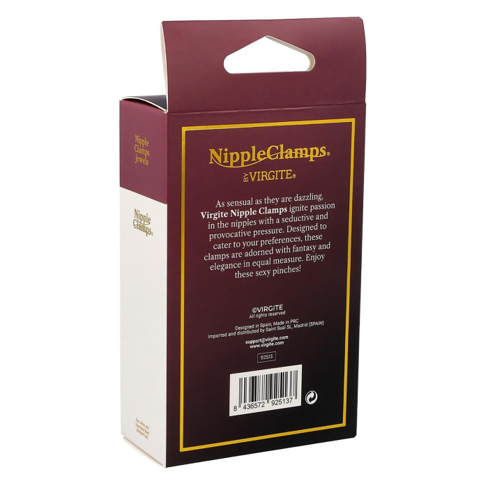 Затискачі для сосків Virgite Nipple Clamps з пір'ям, золотисто-чорні.