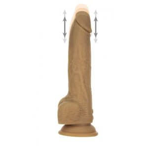 Фалоімітатор з пульсацією Naked ADDICTION Dominic 9″ Caramel, пульт ДК, діаметр 4,2 см