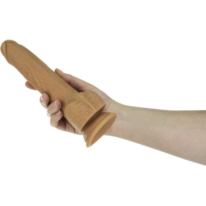 Фалоімітатор з пульсацією Naked ADDICTION Dominic 9″ Caramel, пульт ДК, діаметр 4,2 см