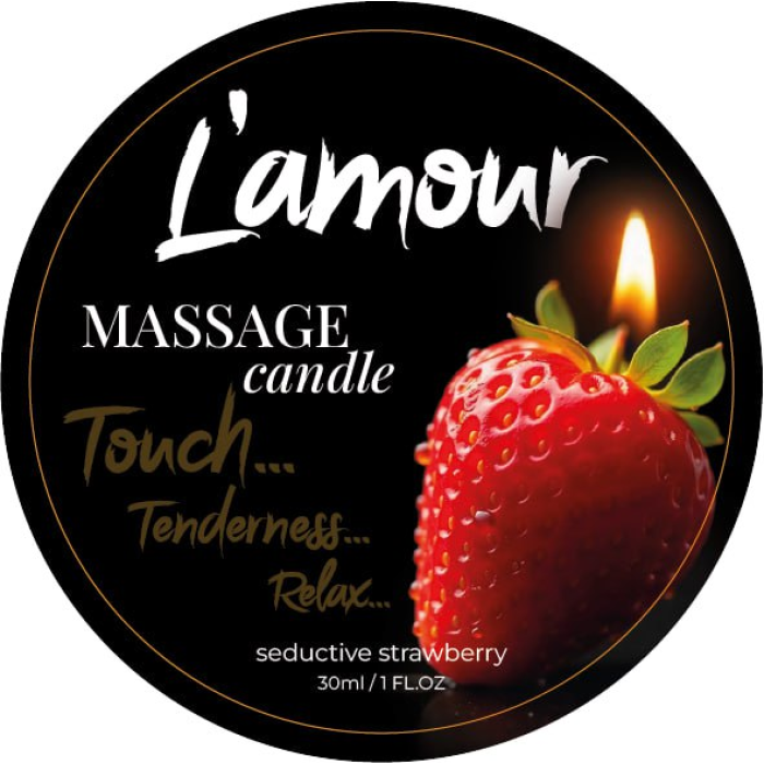 Масажна свічка L'amour Seductive Strawberry з ароматом полуниці, 30 мл
