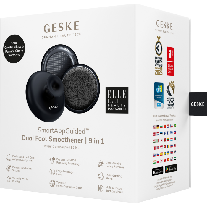Набор для ухода за стопами с ручкой GESKE Dual Foot Smoothener 9в1 black