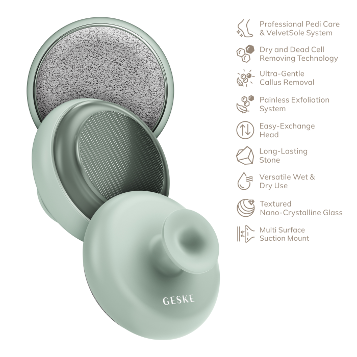 Набор для ухода за стопами с ручкой GESKE Dual Foot Smoothener 9в1 green