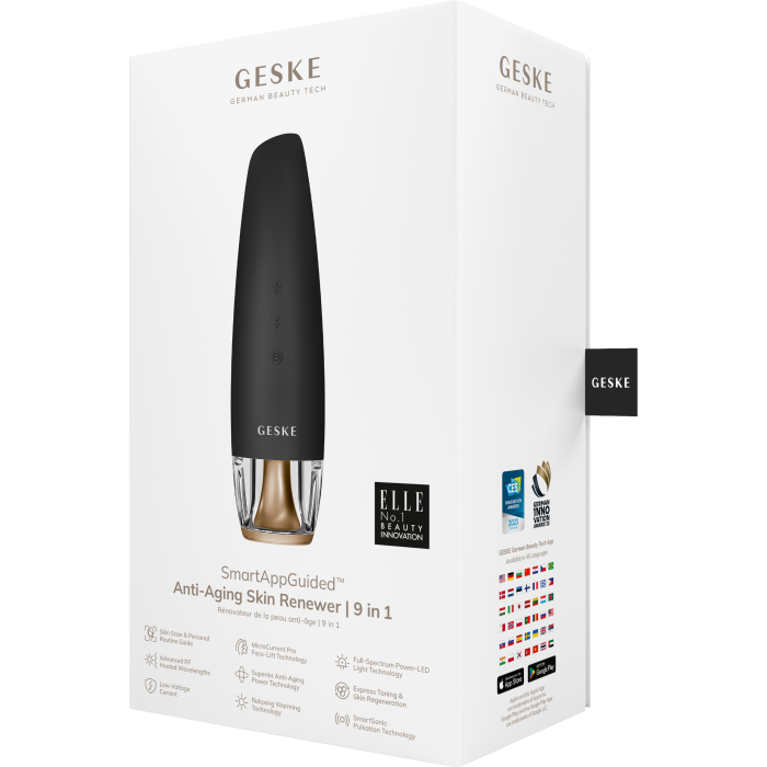Антивозрастной LED-излучатель для восстановления кожи лица GESKE Anti-Aging Skin Renewer 9в1 gray