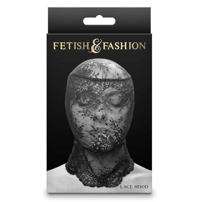 Капюшон-маска на все обличчя мереживний NS Novelties Fetish & Fashion Lace Hood чорний