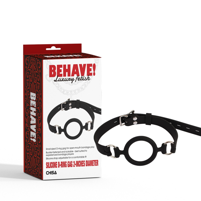 Кляп з кільцем Chisa BEHAVE! Luxury Fetish чорний