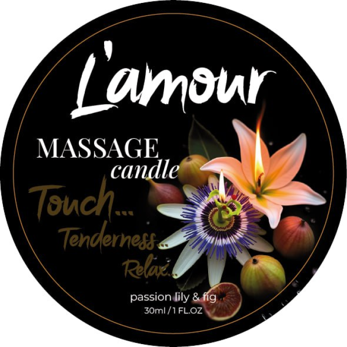 Масажна свічка L'amour Passion Lily & Fig з фруктово-квітковим ароматом, 30 мл