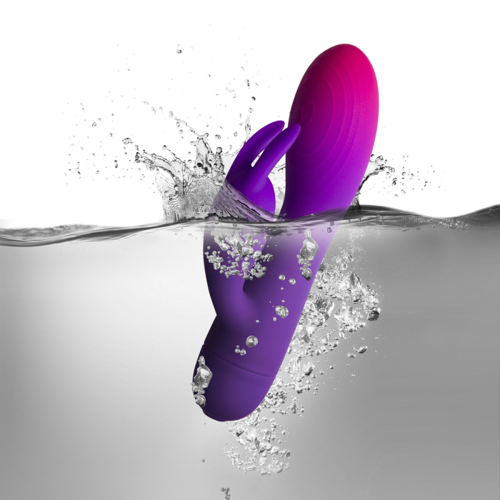 Вібратор-кролик Rocks Off Glo Girl – Rabbit, 2 мотори, 10 режимів, на батарейках