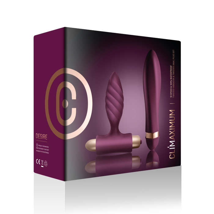 Набір для пар Climaximum Desire анальна пробка + вібратор, 10 режимів, на батарейках