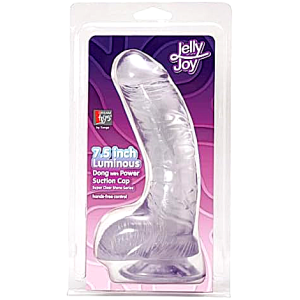 Фалоімітатор люмінесцентний реалістичний на присосці Dream Toys Jelly Joy Luminous прозорий