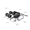 Набір БДСМ Roomfun Bedroom Restraint Kit фіксатори, батіг, кляп, маска, чорний-сірий