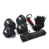 Набір БДСМ Roomfun Bedroom Bondage Kit фіксатори, батіг та маска, чорний-червоний