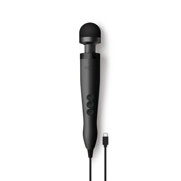Вібромасажер DOXY3 USB-C Massager MATTE BLACK, кабель USB-C, регульована інтенсивність, компактний