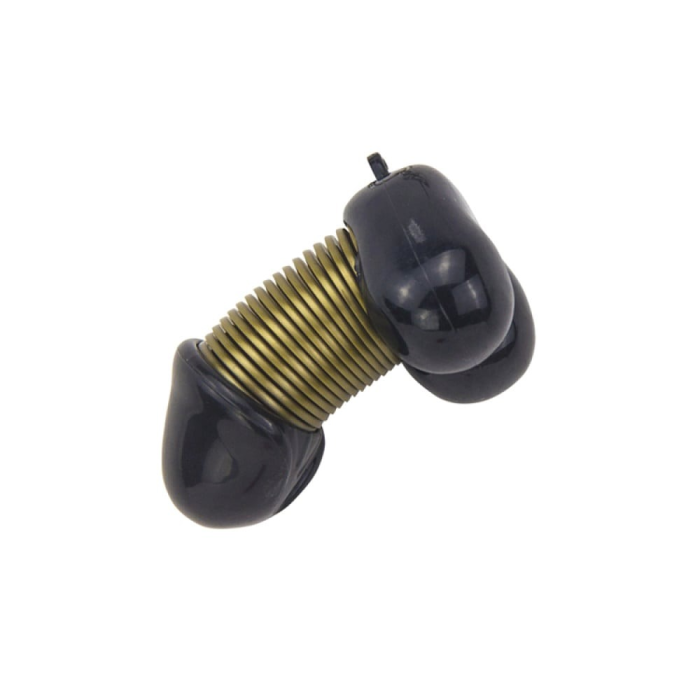 Брелок у вигляді пеніса на пружині Roomfun SEXY MOBILE Key Ring чорно-золотий