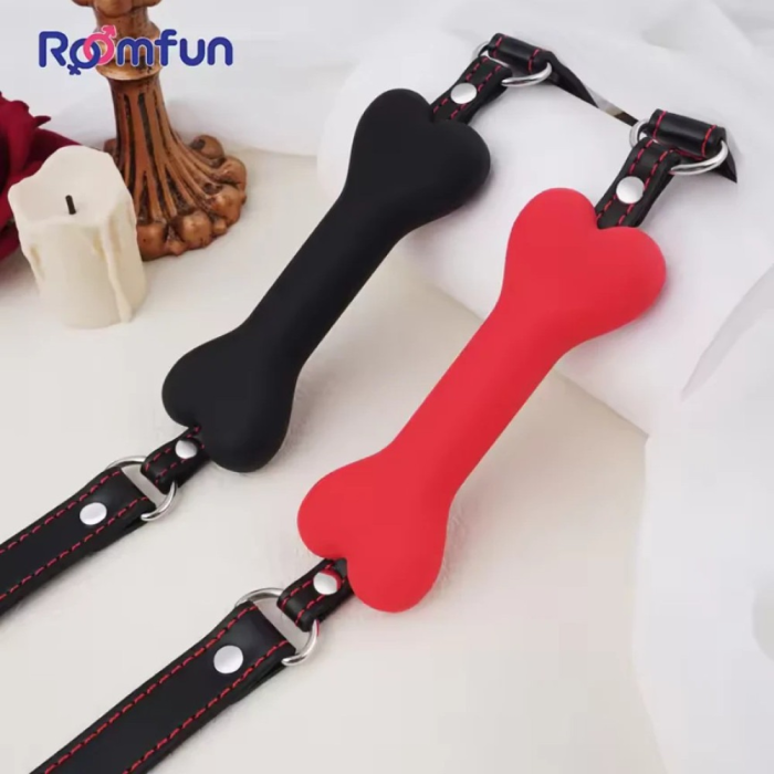 Кляп у вигляді кісточки Roomfun Bone Gag силіконовий, чорний