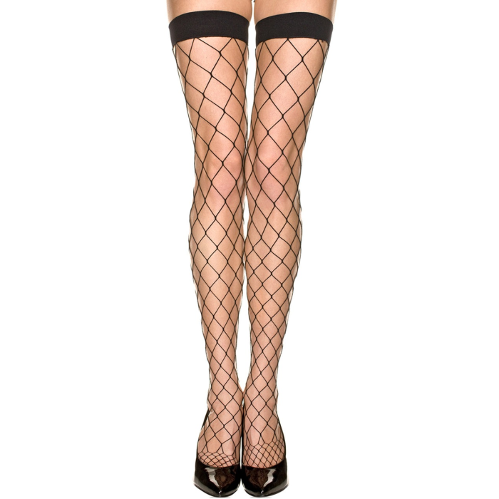 Панчохи у велику сітку Music Legs, чорні, One Size