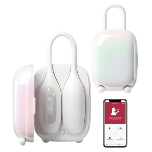 Віброяйце та вакуумний стимулятор для клітора 2 в1 BeYourLover Magic Suitcase в зарядному кейсі, білий