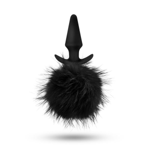 Анальна пробка з помпоном POM PLUGS BLACK