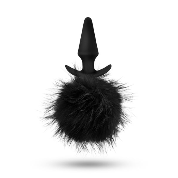 Анальна пробка з помпоном POM PLUGS BLACK