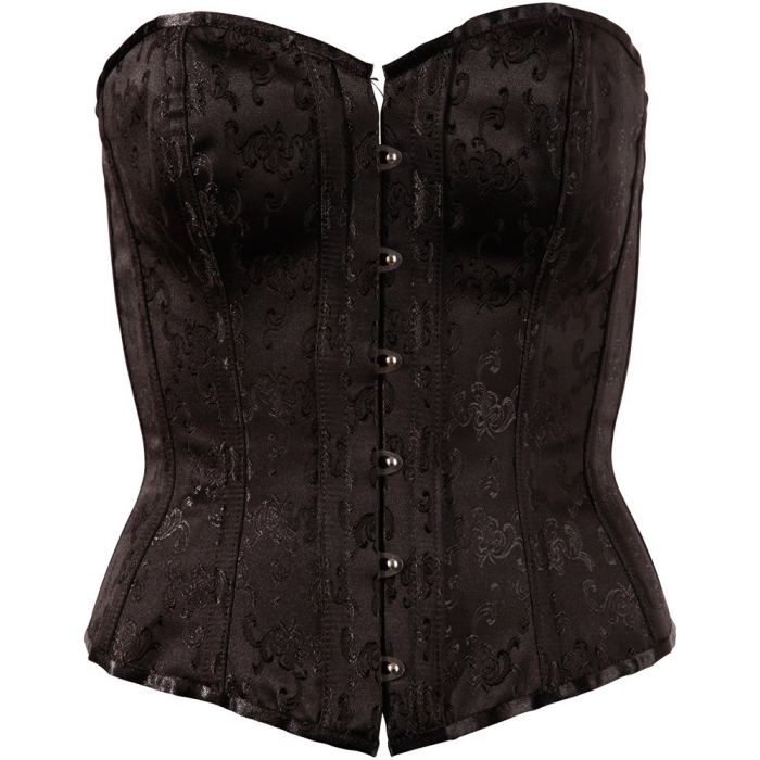 Корсет із жаккардовим візерунком Cottelli Collection чорний, XXL