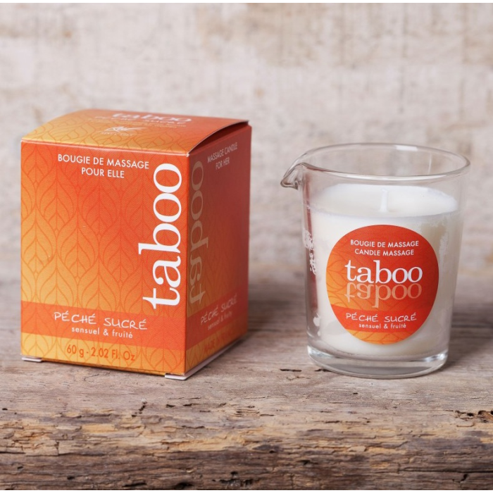 Масажна свічка для неї Ruf Taboo Peche Sucre з ароматом нектарину, 60 гр
