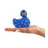 Вібратор качка для кліторальної стимуляції Big Teaze Toys Rub My Duckie синя у сердечках