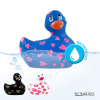 Вібратор качка для кліторальної стимуляції Big Teaze Toys Rub My Duckie синя у сердечках