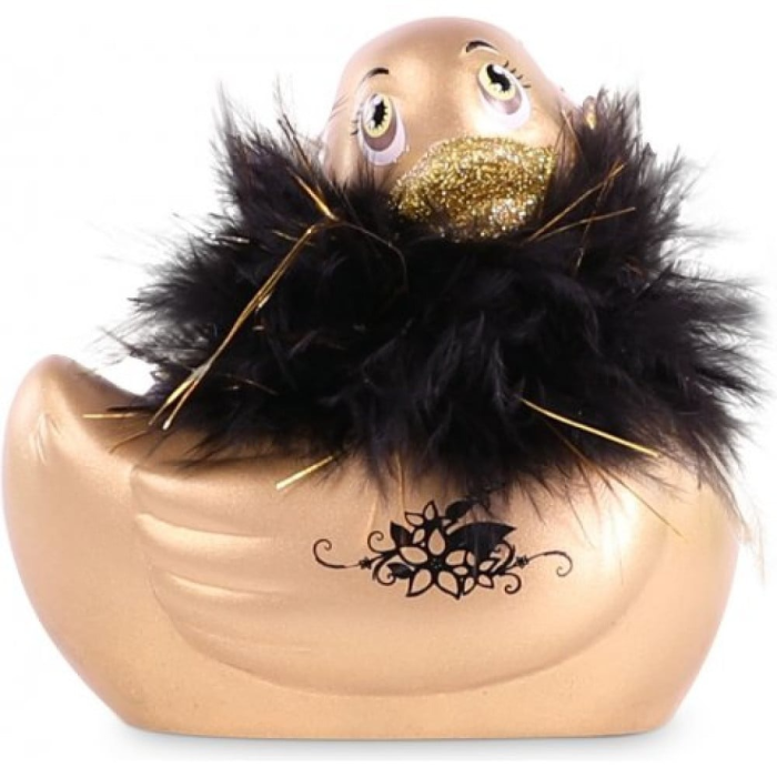 Вібратор качка для кліторальної стимуляції Big Teaze Toys Rub My Duckie золотиста