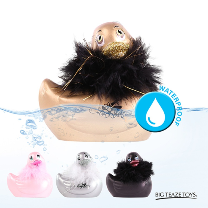 Вібратор качка для кліторальної стимуляції Big Teaze Toys Rub My Duckie золотиста