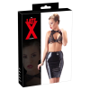 Спідниця з латексу до колін LateX ROK midi чорна, L
