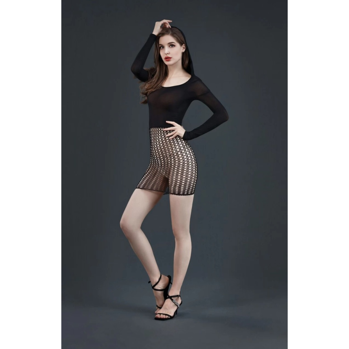 Сукня Moonlight Lingeried Model 13 в сіточку, чорна, One Size