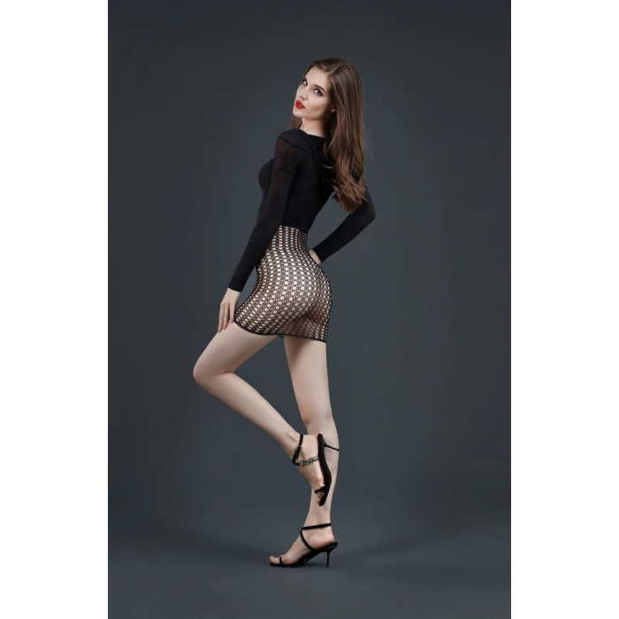 Сукня Moonlight Lingeried Model 13 в сіточку, чорна, One Size