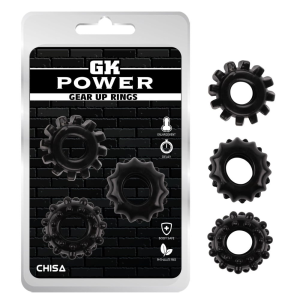 Ерекційне кільце рельєфне Chisa GK Power чорне (ціна за 1 шт.)