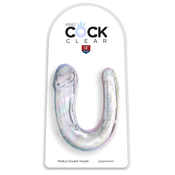 Фалоімітатор подвійний Pipedream King Cock Clear, прозорий, M